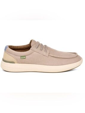 Sanuk MENS Mason Canvas Slip On Square Toe Sneakers Beige Size 9